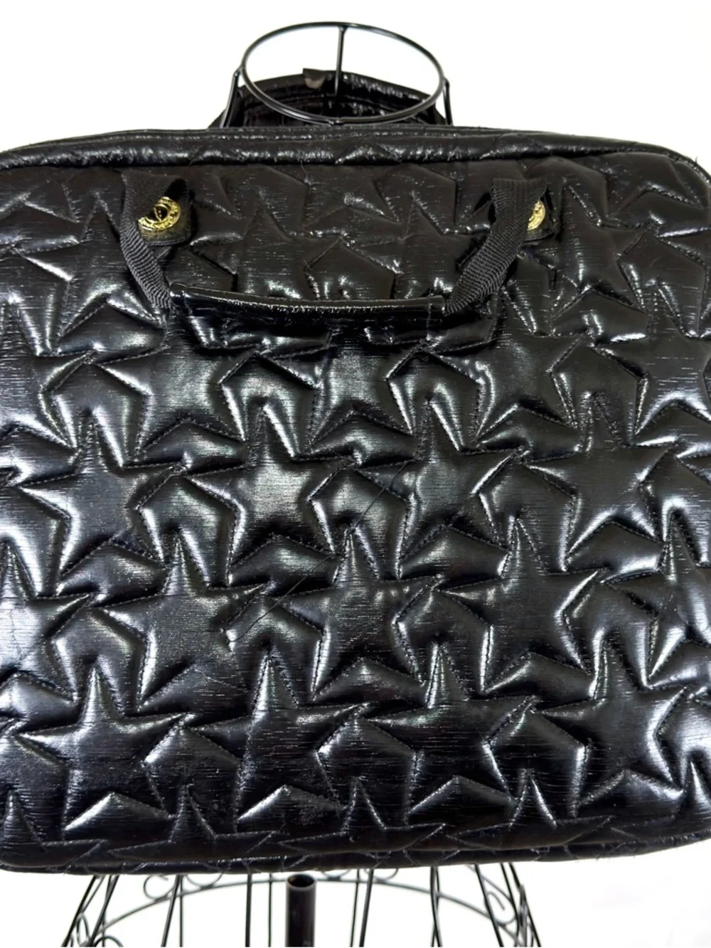 Betseyville Betsey Johnson Black Star Quilted Tote Bag Studded Y2K Glam